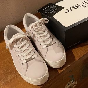 J/Slides White Hippie Nubuck Platform Sneakers